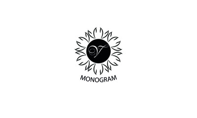 Floral monogram with letter V. Exquisite business logo, restaurant, royalty, boutique, cafe, hotel logo template.