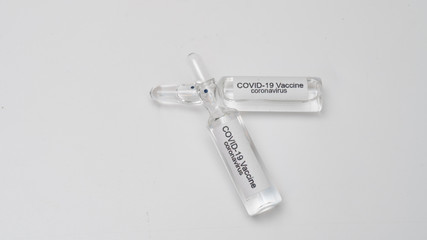COVID 19 Coronavirus, Vaccine and syringe injection It use for prevention, immunization and treatment from COVID-19.