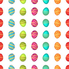 Seamless pattern with colorful Easter eggs