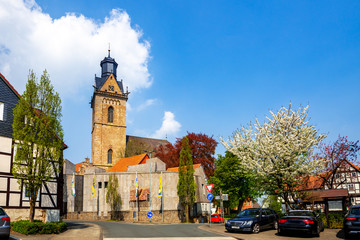 Fototapeta na wymiar Kilianskirche und Altstadt, Korbach, Hessen, Deutschland 