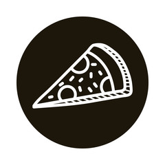 pizza food doodle block style icon
