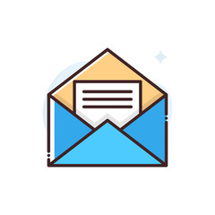 Inbox Filled Outline Vector Icon Illustration.