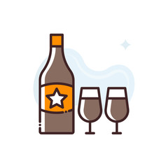 Drink Filled Outline Vector Icon Illustration.