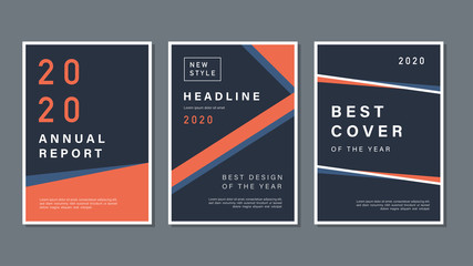 Set bundle of Cover Design Annual Report, Brochures, Flyers, Presentations, Leaflet, Magazine A4 Size. Cover template design vector with geometric shapes background.