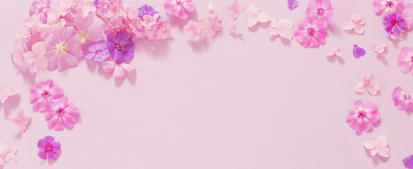 summer flowers on paper background