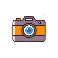 Camera Filled Outline Vector Icon Illustration.