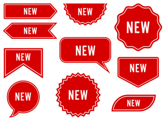 Red label, price tags. Vector illustration