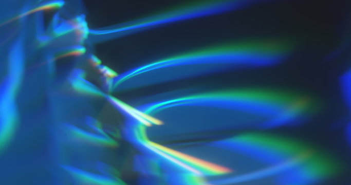  abstract dynamic blue background in the form of aberration and glare from glass and crystal