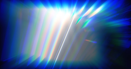  abstract dynamic blue background in the form of aberration and glare from glass and crystal