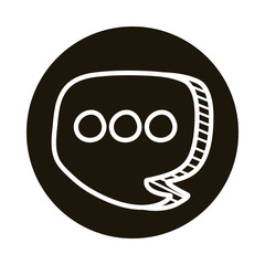 speech bubbles message doodle block style icon