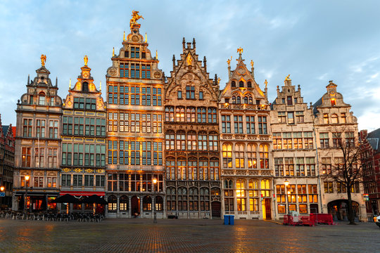 Guild Houses at the Market Square in Antwerp (Belgium)