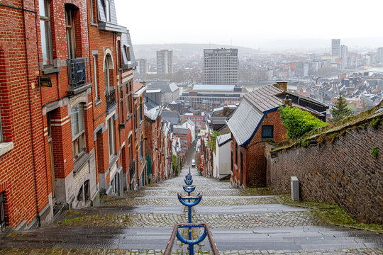 Famous Stairs "Montagne de Bueren" in Liège (Belgium)