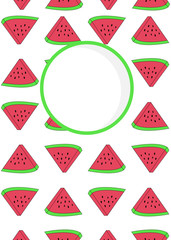 Cover book pattern watermelon fruit design template