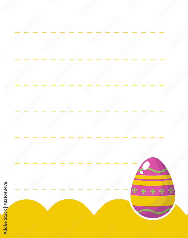 Poster design element notebook and diary with illustration easter egg