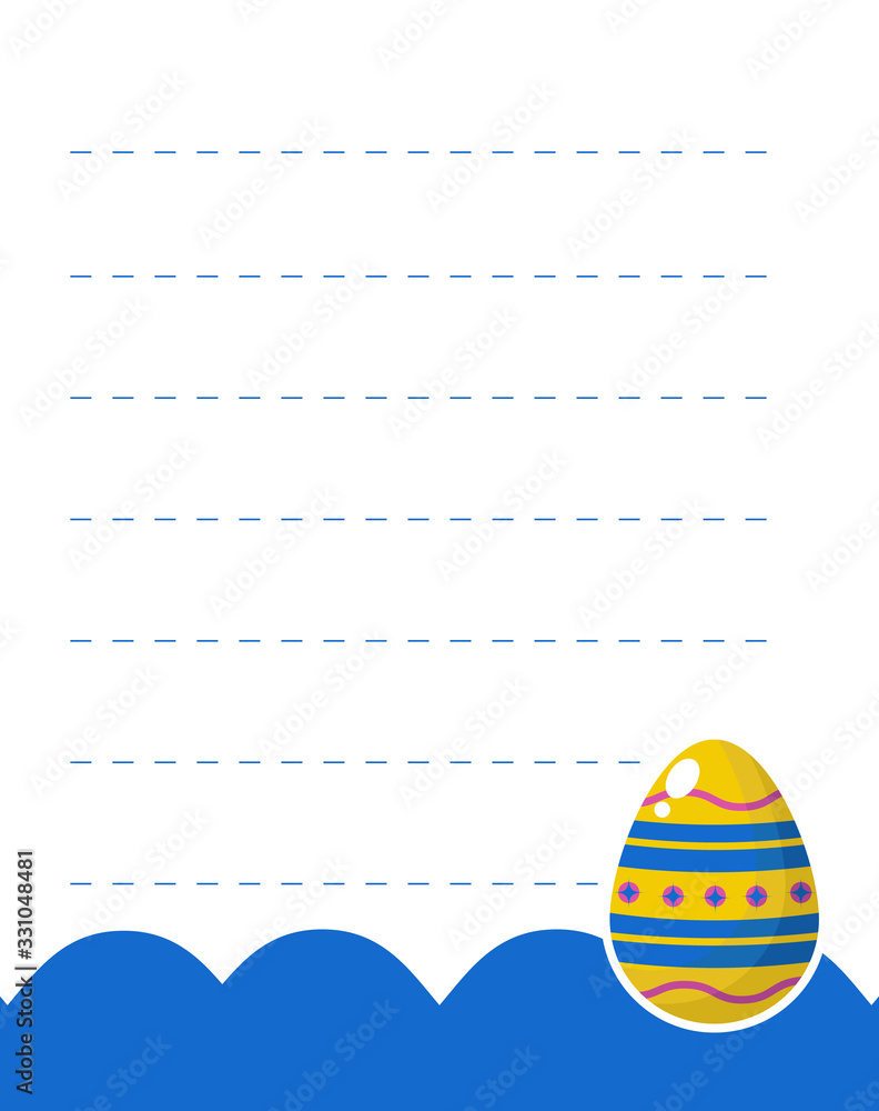 Poster design element notebook and diary with illustration easter egg