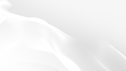Dot white gray wave light technology texture background. Abstract big data digital concept. 3d rendering.