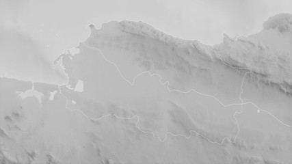 Fototapeta premium Monte Cristi, Dominican Republic - outlined. Grayscale