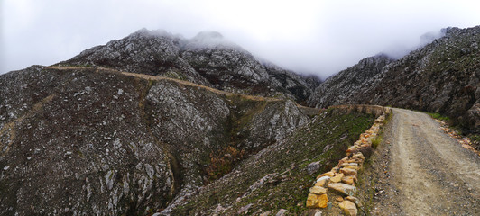 The Swartberg mountains (black mountain) pass leads from Oudtshoorn to Prince Albert at the edge of...