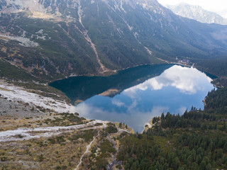 Naklejka na ściany i meble Mountain lake Morskie Oko in Tatra Mountains, Poland