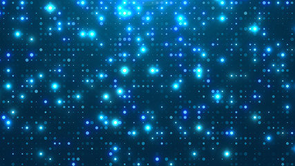 Dot  white blue pattern screen led light gradient texture background. Abstract  technology big data digital background. 3d rendering.