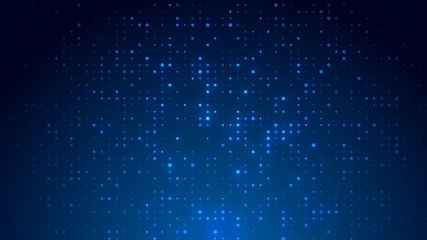 Naklejka na ściany i meble Dot white blue pattern screen led light gradient texture background. Abstract technology big data digital background. 3d rendering.