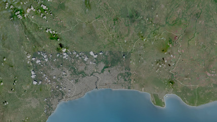 Santo Domingo, Dominican Republic - outlined. Satellite