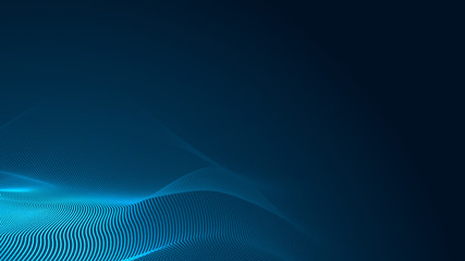 Dot blue wave light screen gradient texture background. Abstract  technology big data digital background. 3d rendering.