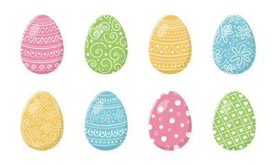 Set with Easter eggs. Vector