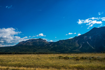 mountains and clouds in waterton national park