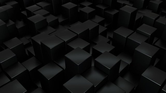 Abstract 3d rendering geometric surface, black minimal texture animation. Modern moving background design, 4k video