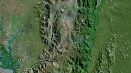 Chimborazo, Ecuador - outlined. Satellite