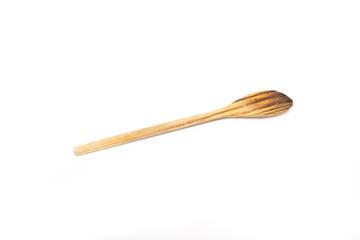 wooden kitchen spoon on white background