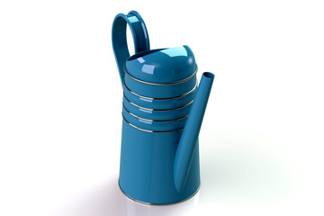 Plastic watering can for watering the flowers of the garden. 3D render