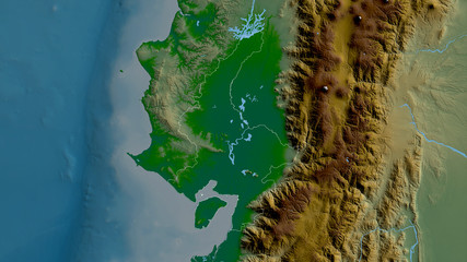 Guayas, Ecuador - outlined. Physical