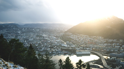 Widok Bergen z lotu ptaka © Borys