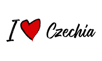 i love Czechia Creative Cursive Text Typography Template.