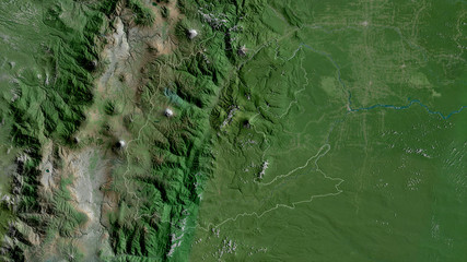 Napo, Ecuador - outlined. Satellite