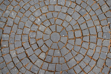round geometric lines pavers texture, embossed background