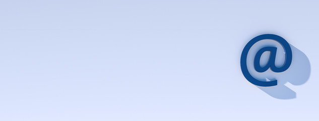 email app icon against a colored wall - communication concept for contact and service use. copy space for individual text.