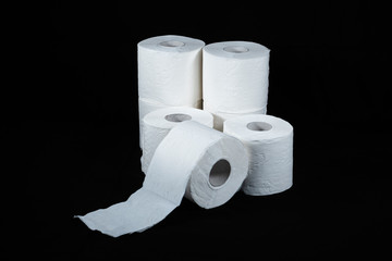 Toilet paper with black background