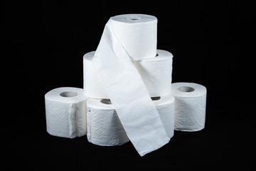Toilet paper with black background