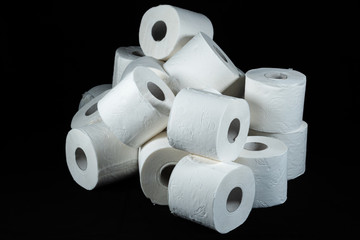 Toilet paper with black background