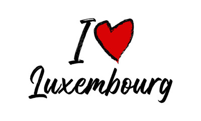 i love luxembourg Creative  Cursive Text  Typography Template.