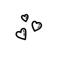 hearts doodle icon, vector illustration
