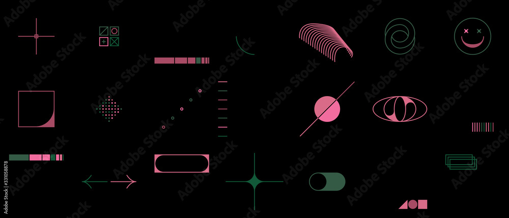 Poster techno abstract vector pattern design