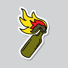 molotov doodle icon, vector illustration