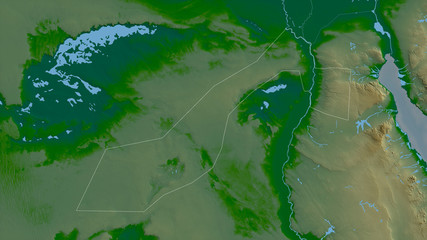 Al Jizah, Egypt - outlined. Physical