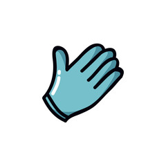 latex gloves doodle icon, vector illustration