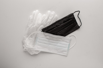 Doctor mask and corona virus protection isolated on a white background