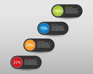 Vector infographic banner with four color icon steps with space for your text